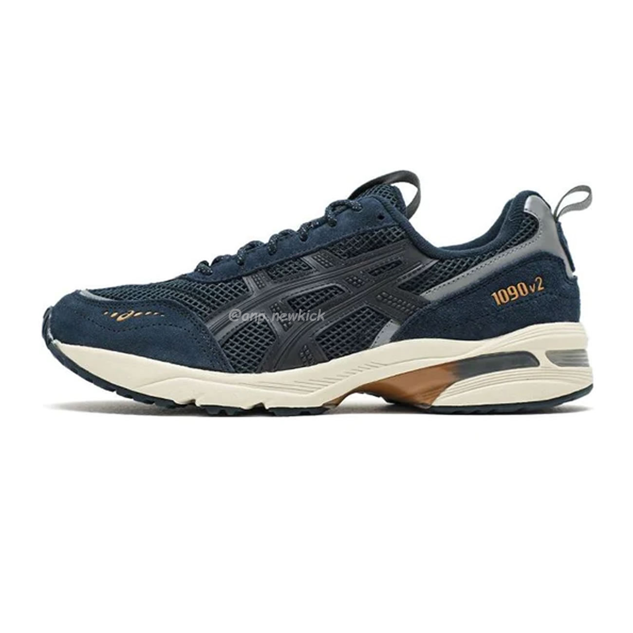 Asics Gel 1090 Grey Beige Birch French Blue White Sage Silver Cream Brown Silver Cream Gray Blue (3) - newkick.vip